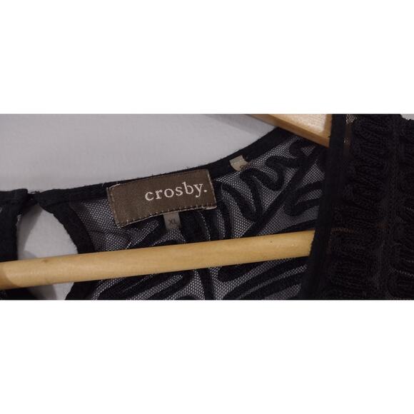 Crosby womens black sleeveless minimalist blouse top XL gothcore demure - Picture 7 of 11